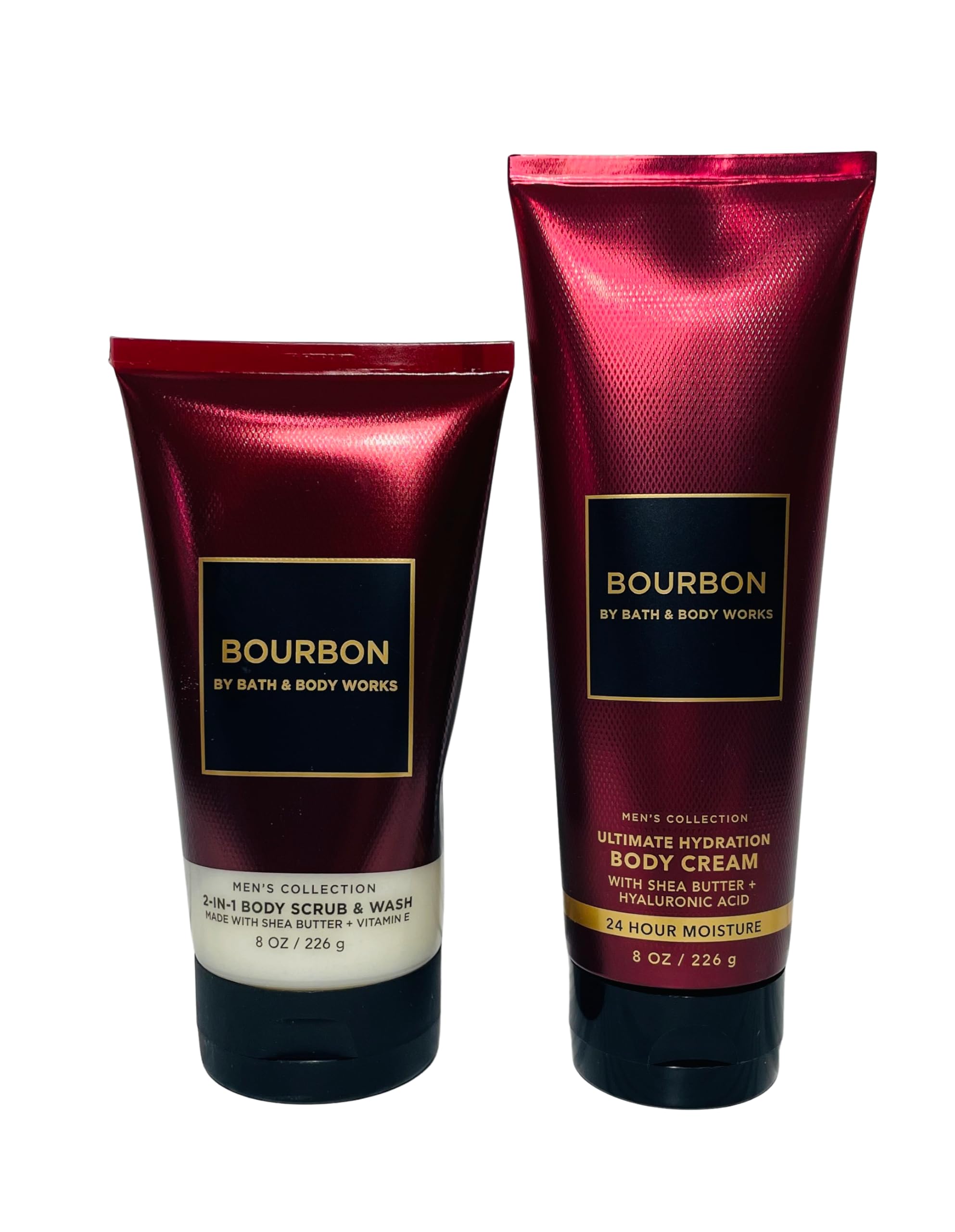 Bath & Body Works Men's Bourbon Ultimate Hydration Body Cream and Body Scrub