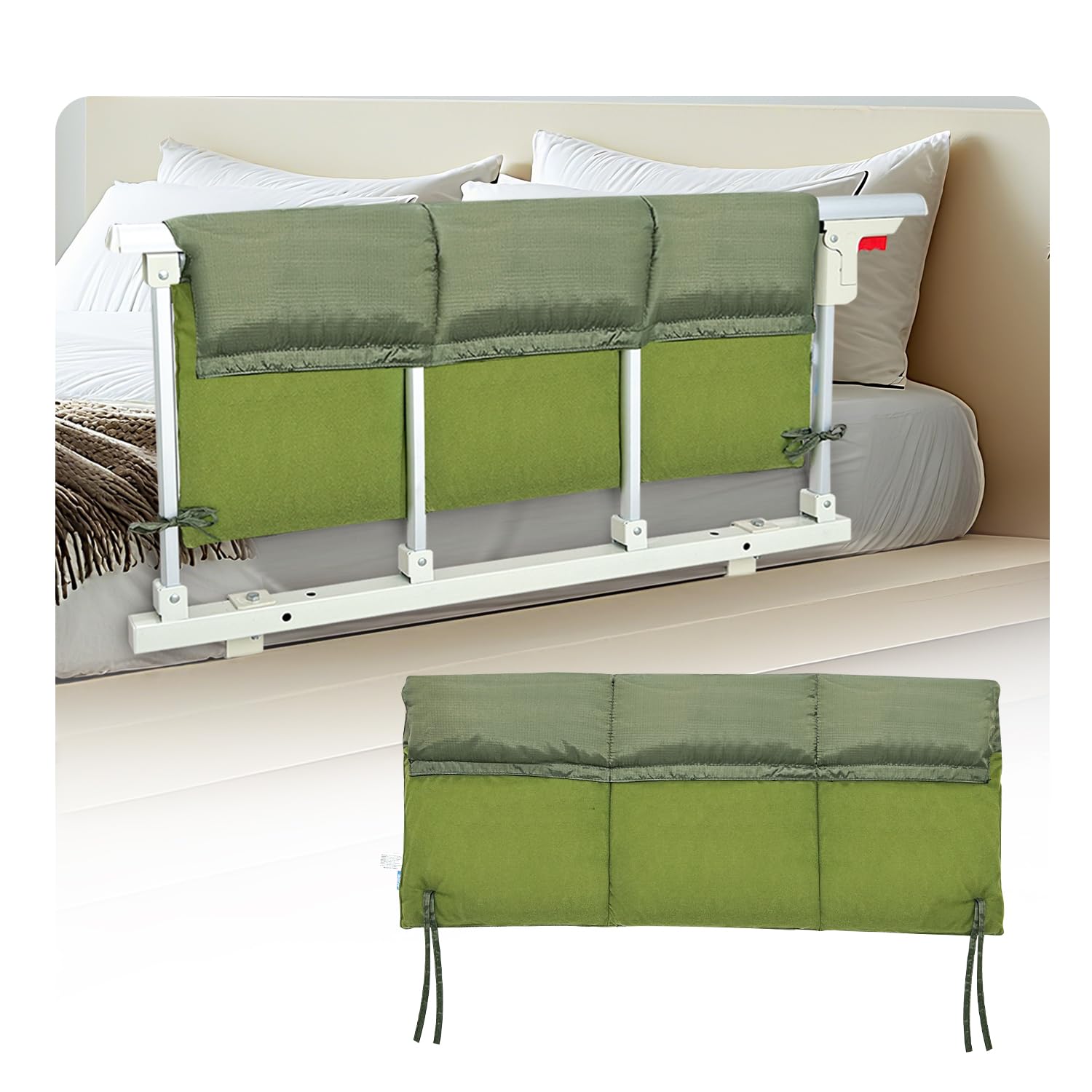 Photo 1 of NEAUDE Bed Rail Pads for Elderly Adults Safety Hospital Rails Cover Padding Full Size Twin Bed Railing Covers Guard Rails Padded Medical Bed Rail Cushion Protector