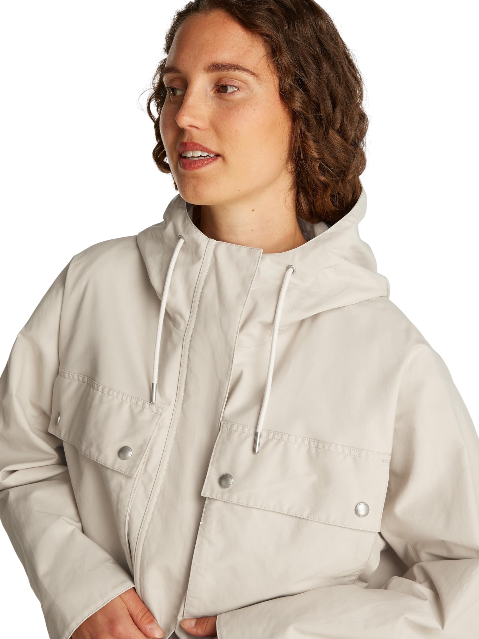 Tommy Hilfiger Donna Parka Cotton Nylon Short con Cappuccio