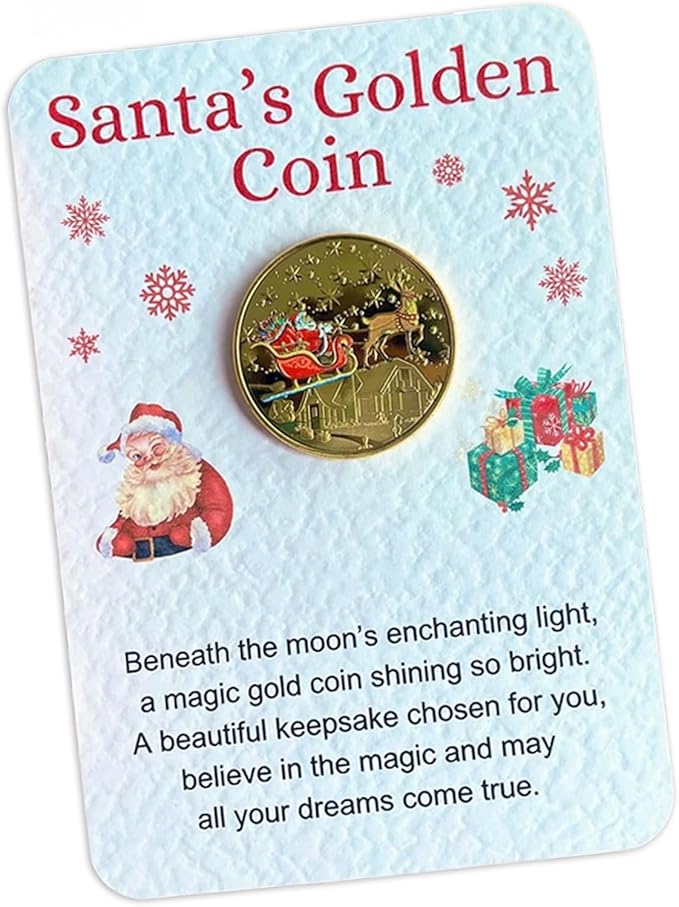 Santa Gold Coins for Christmas Eve Boxes, Santa Claus
