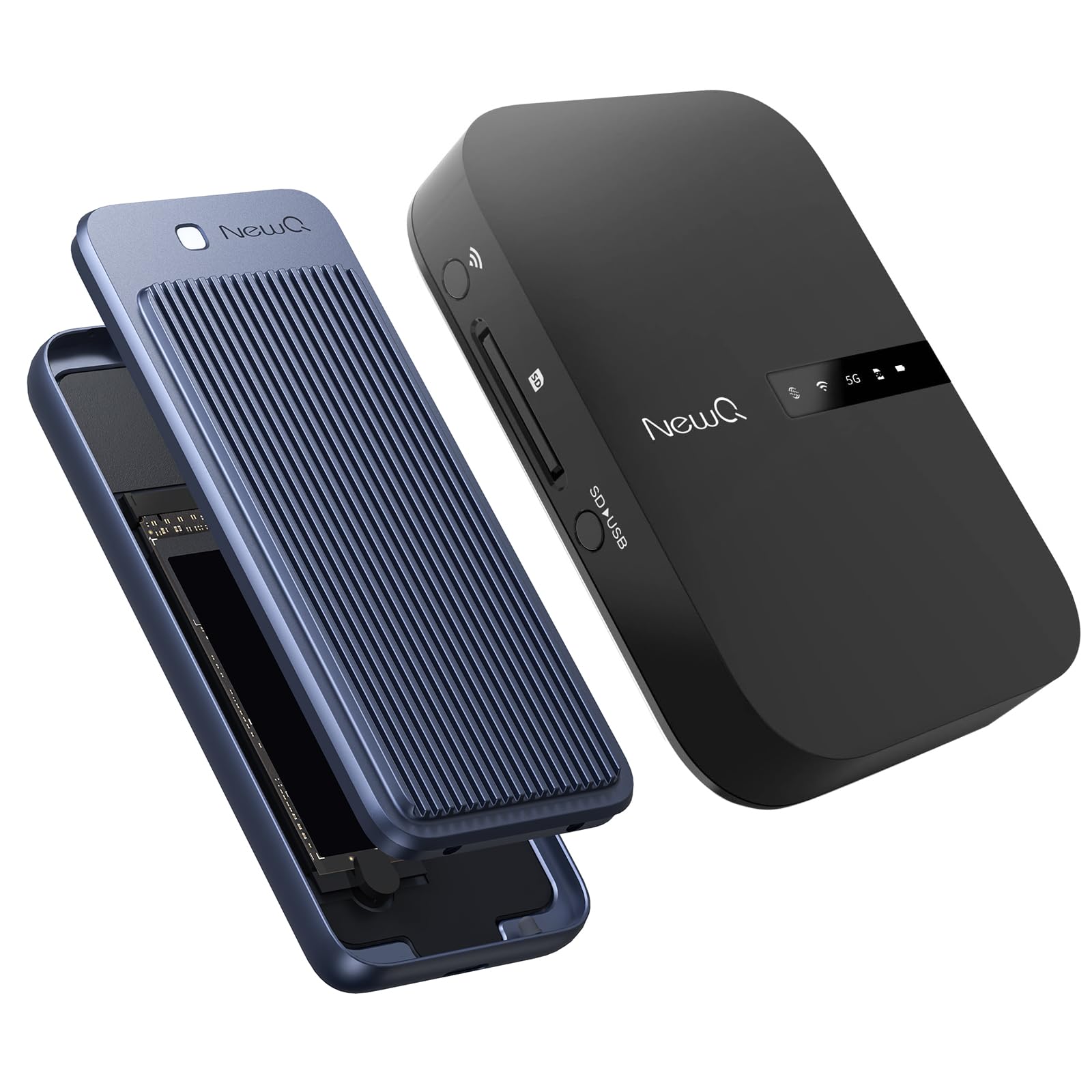 Amazon.com: NewQ Filehub AC750 Travel Router and USB4 M.2 NVMe SSD
