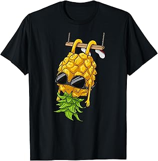 Swinging Pineapple Cartoon Swinger Upside Down Pineapple T-Shirt