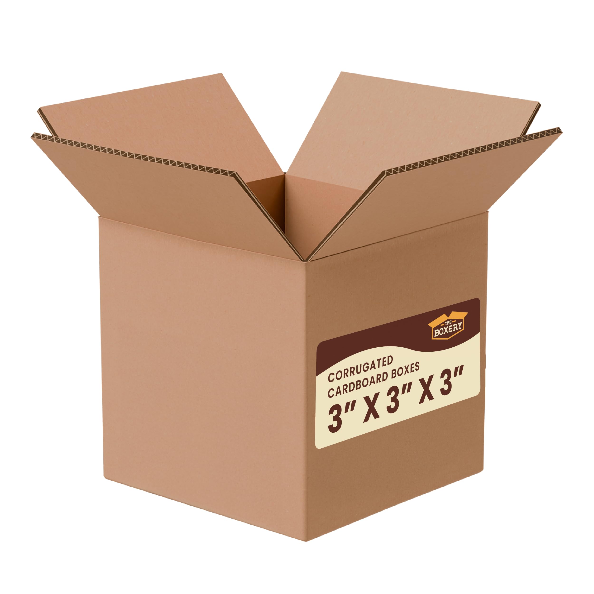 The Boxery 3"x3"x3" Corrugated Cardboard Boxes 25-Pack