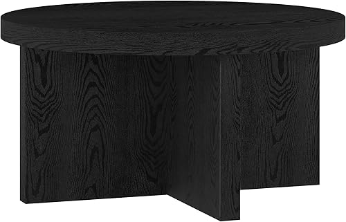 Miniatura 10 de Henn&Hart Mesa auxiliar cuadrada de 22 pulgadas de ancho en negro natural, para el hogar, sala de estar, dormitorio, sala de entretenimiento,