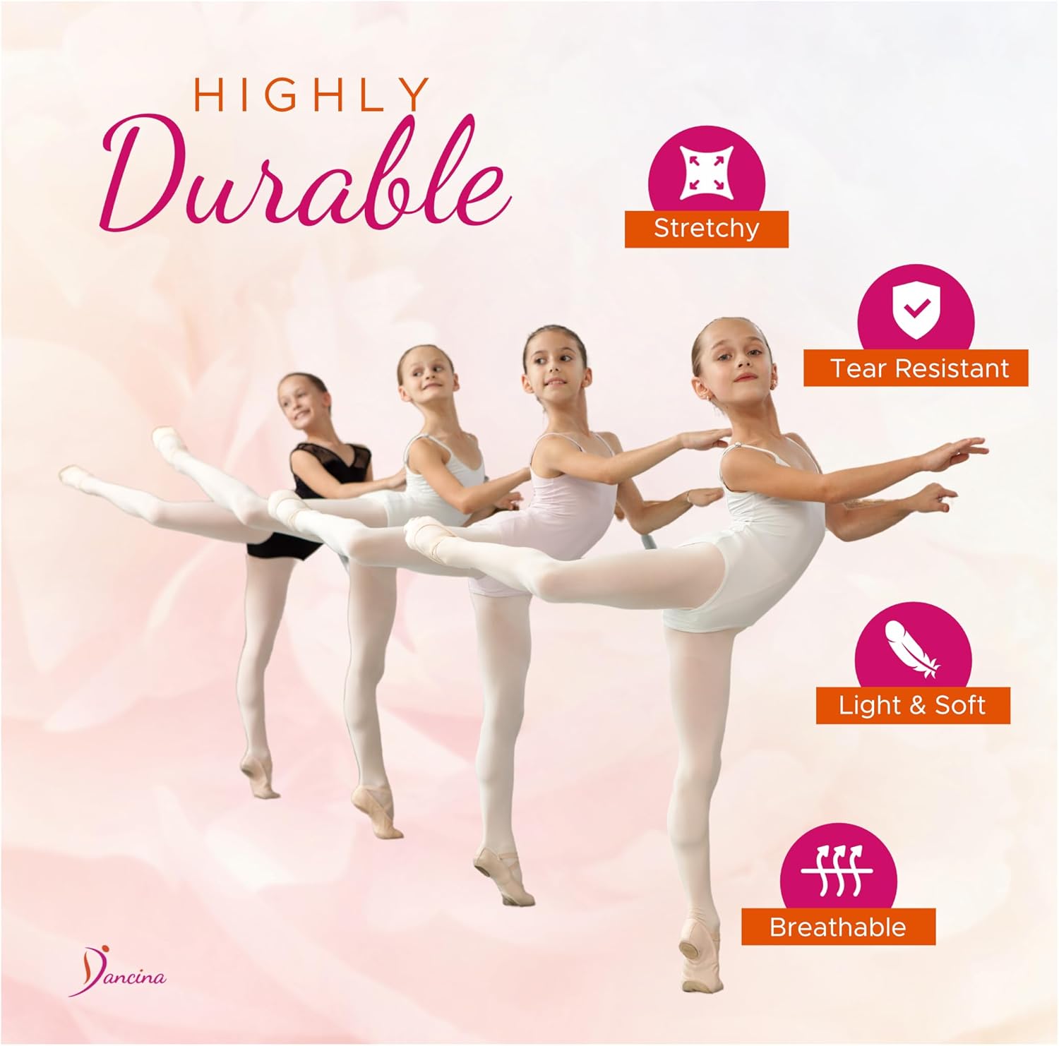Dancina Transition Ballet Tights – Ultra-Soft Convertible Dance Leggings for Girls & Women – Durable & Comfortable - Image 2