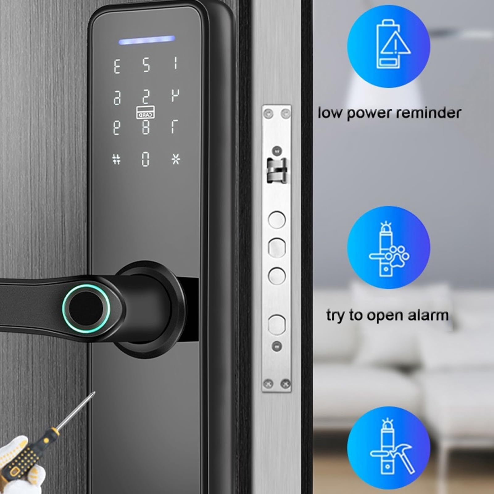 Cerradura Inteligente Cerradura Inteligente Smart 33 × 19 × 12 Smart Wifi Serratura Elettronica Impronta Digitale Password Ic Card Chiavi Meccaniche Sblocco per Tuya
