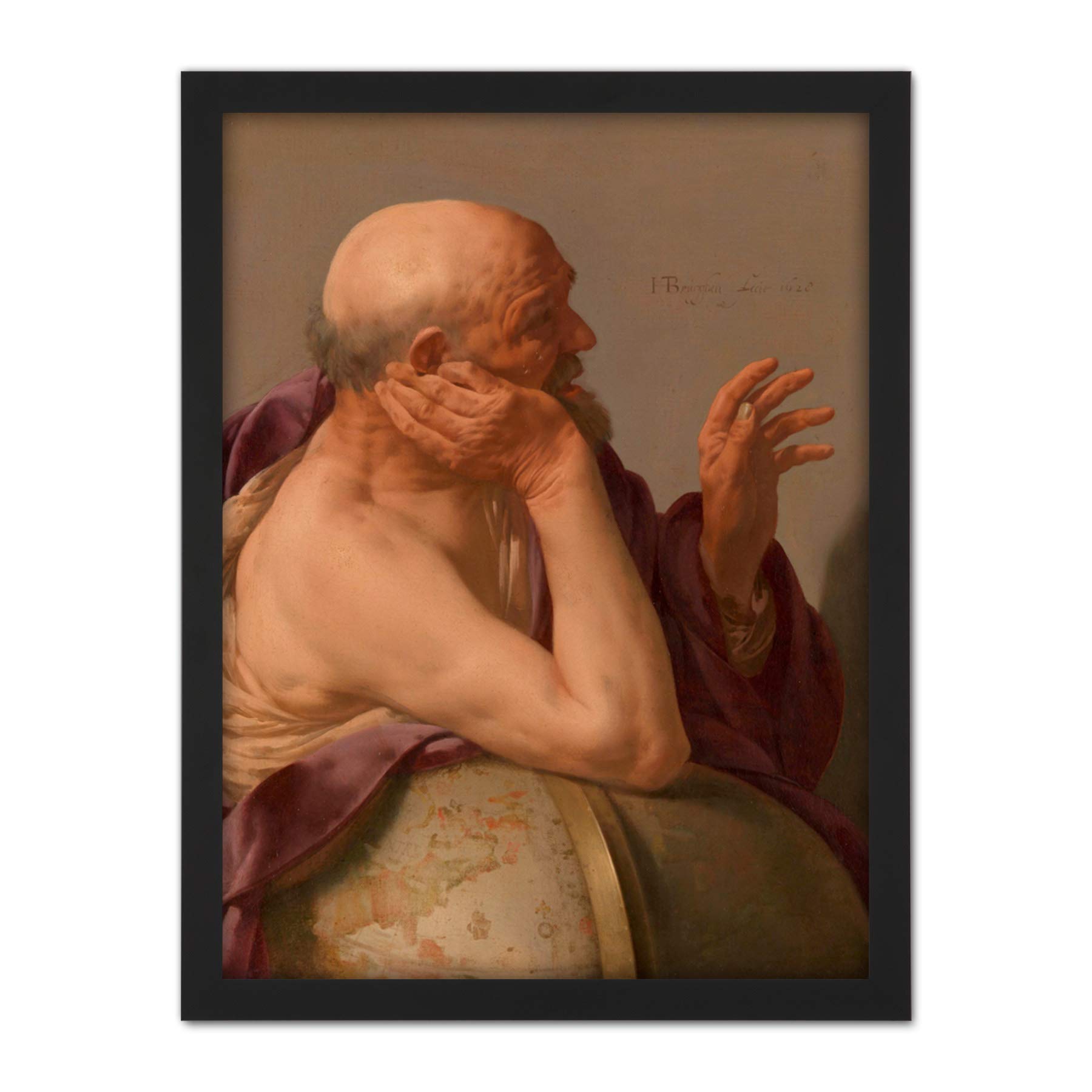 Artery8 Hendrick Ter Brugghen Heraclitus Painting Artwork Framed Wall Art Print 18X24 Inch