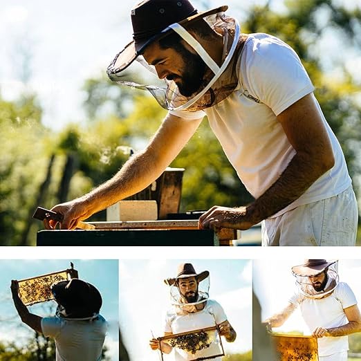 AukBeeFun Sombrero Apicultor Velo Cowboy Apicultura Protección miniatura 8