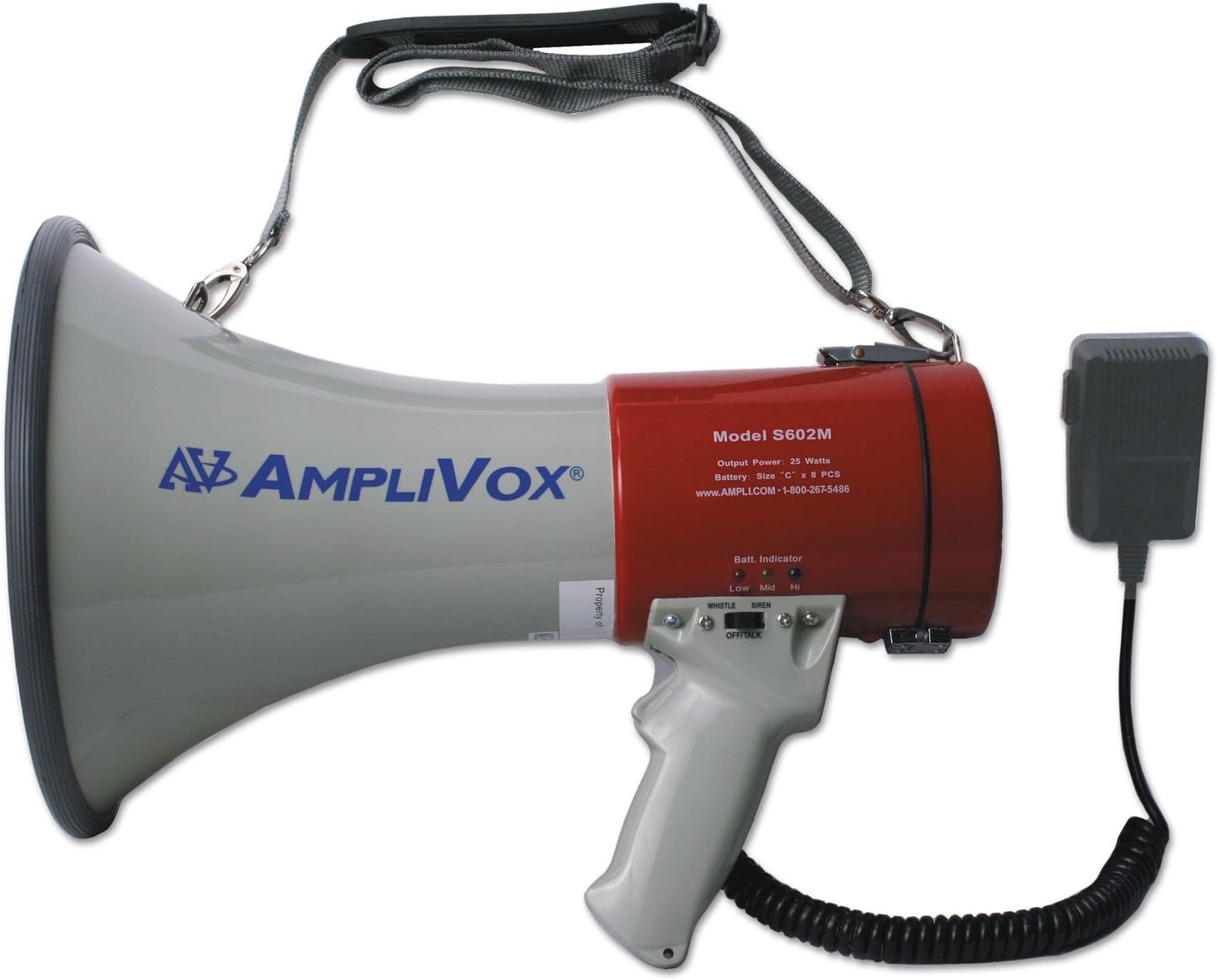 Amplivox S602MR MityMeg Piezo Dynamic Megaphone, 25W w/Coiled Microphone