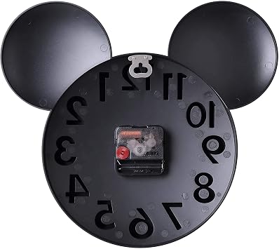 MEIDI CLOCK Modern Design Mickey Mouse Big Digit 3D Wall Clock Home Decor Decoration - Black