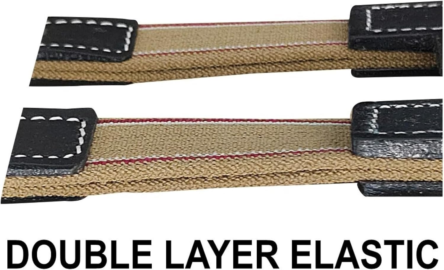 Majestic Ally Leather Girth Extender with Heavy-Duty Elastics, Durable, Flexible