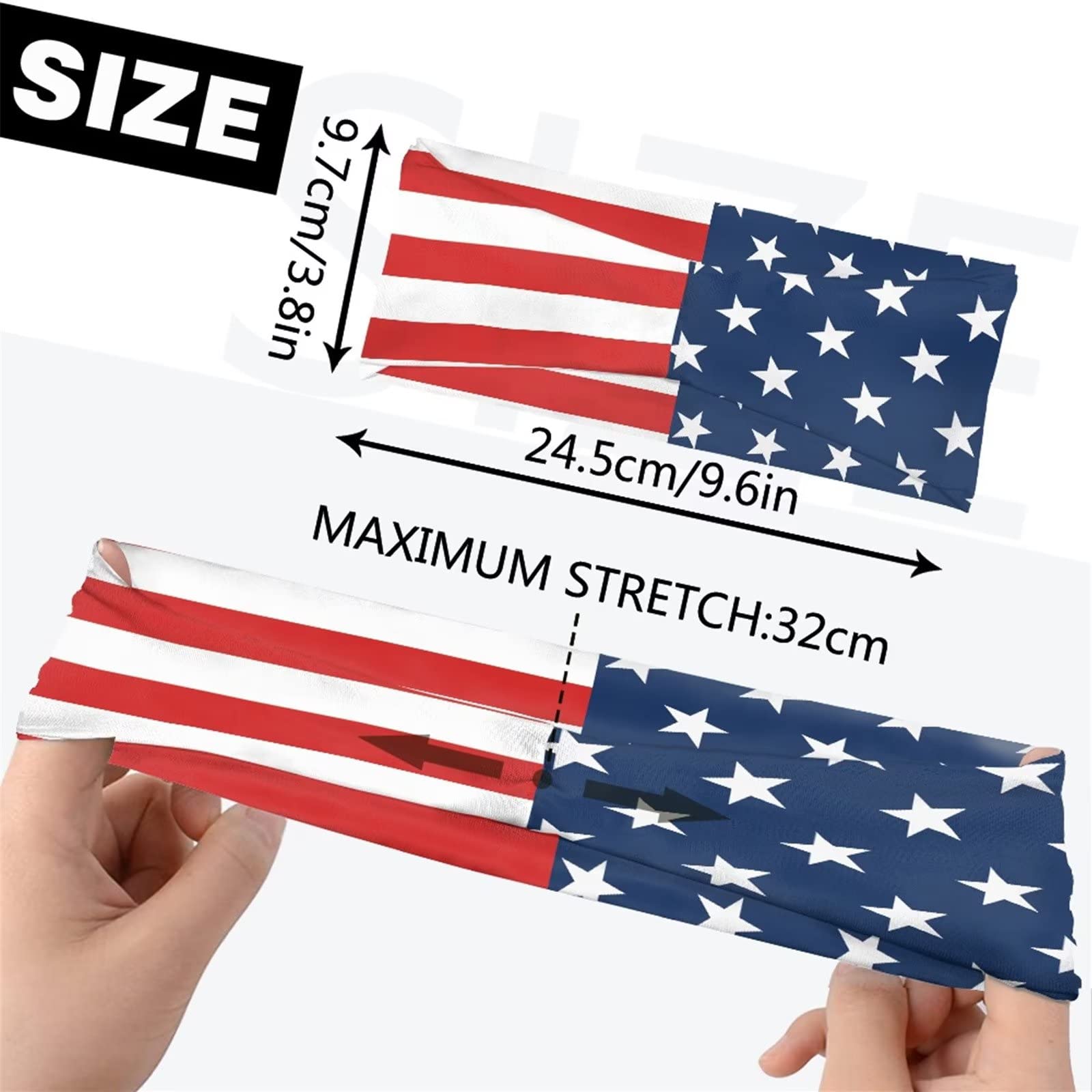 AFPANQZ Stars and Stripes Sport Headbands for Womens Mens Unisex Sport Outdoor Sweatbands Elastic Lightweight Moisture Wicking Hairband Head Bands