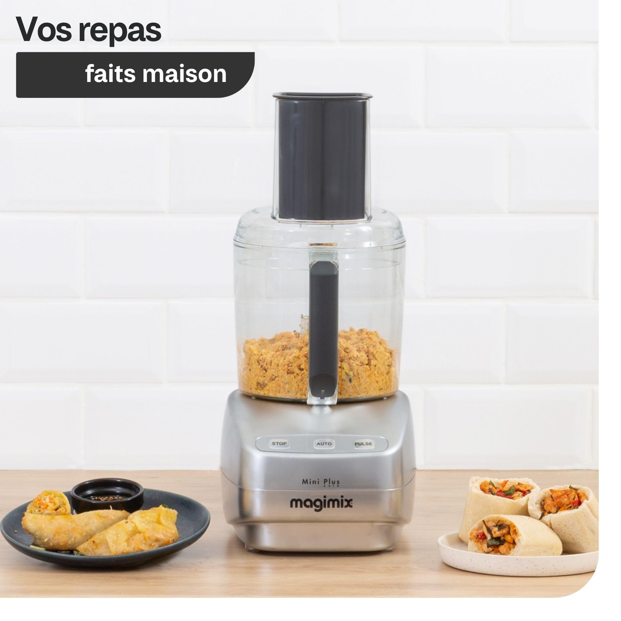Magimix Robot de Cuisine Multifonction Mini Plus 1,7 L – Hachoir, Blender, Presse-Agrumes – Compact et Puissant – Idéal pour Petites Préparations – Fabriqué en France (Blanc)
