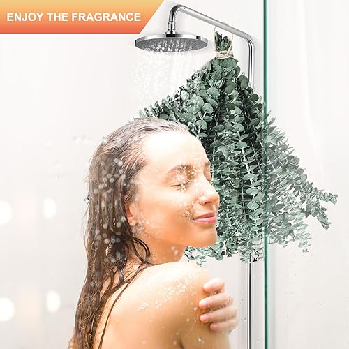 Miniatura 7 de Paquete de 32 piezas de eucalipto seco para ducha, plantas de ducha grandes de 17 pulgadas de eucalipto, hojas de eucalipto reales frescas para