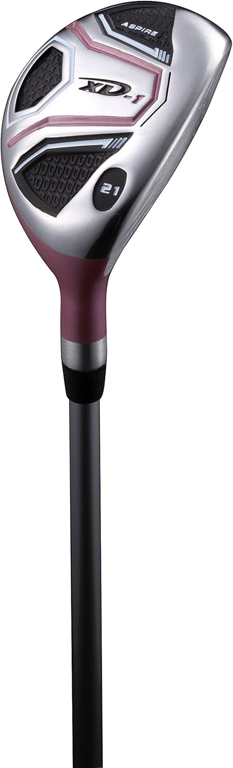 Aspire XD1 Ladies Womens Complete Right Handed Golf Clubs Set Includes Titanium Driver, S.S. Fairway, S.S. Hybrid, S.S. 6-PW Irons, Putter, Stand Bag, 3 H/C's Pink : Sports & Outdoors