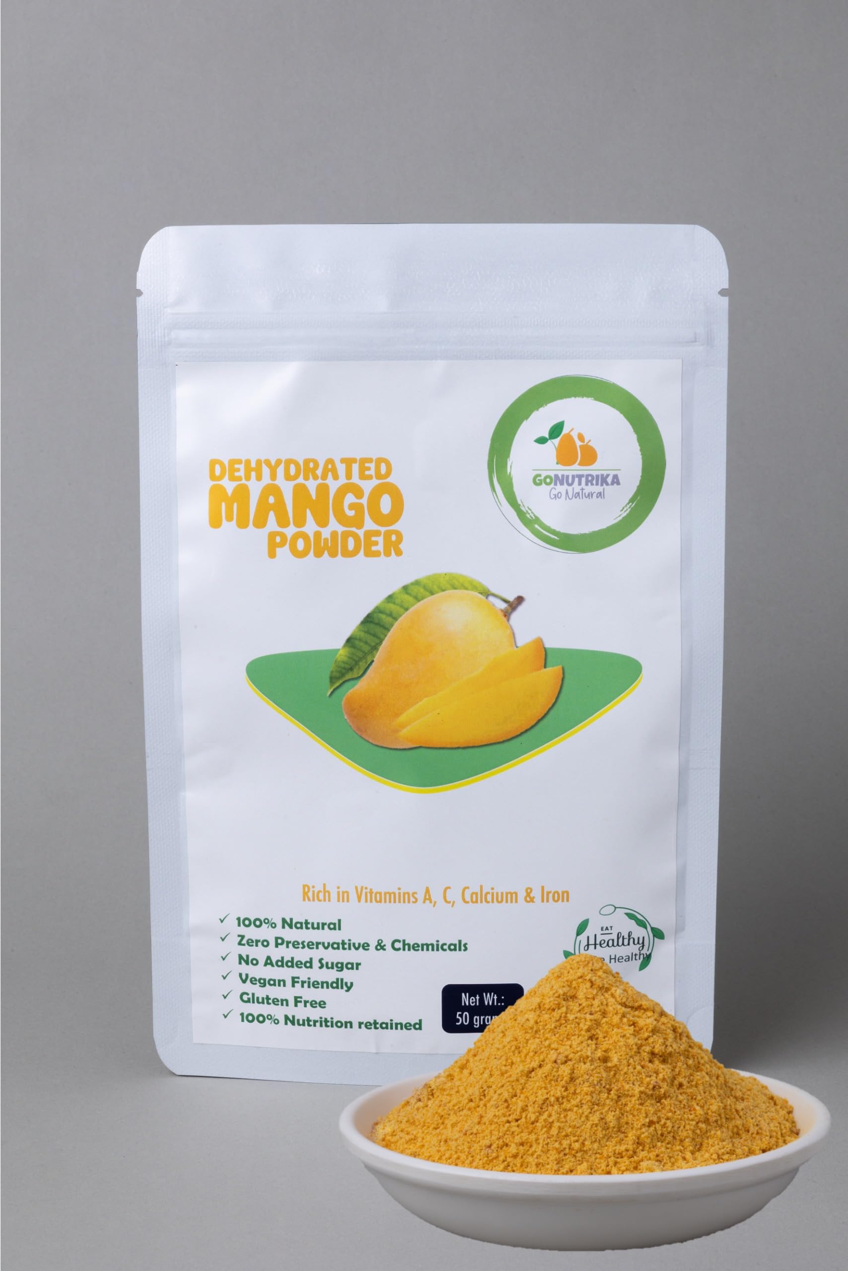 GoNutrika Dehydrated Mango Powder 50 g, 100% Natural Fruit Powder, No Added Sugar, Vegan Friendly, Gluten Free, Mango Powder for Smoothies, Desserts, Beverages and Everyday Cooking-image-11
