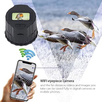 WLAN Telescope Eyepiece Camera for Astronomy, 4MP Electronic Eyepiece Camera, 1.5 Inch TFT Screen Planetary Camera for Astrophotography, Bird Watching (32GB)