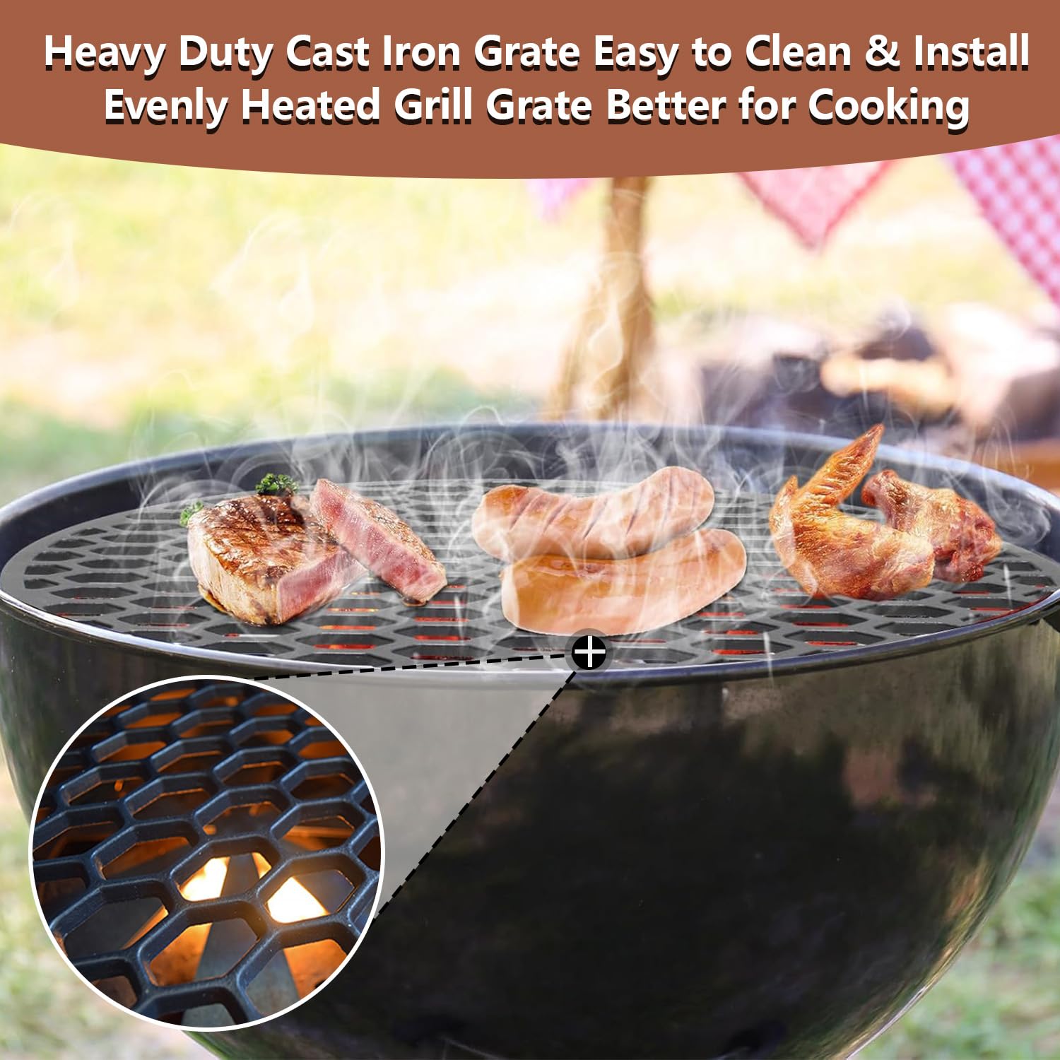 Weber Grill 8835 Cast Iron Grill Grate Replacement Gourmet BBQ