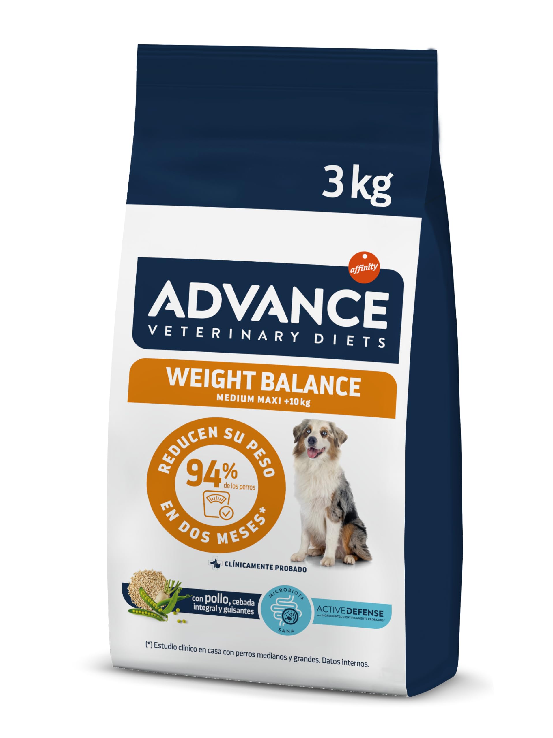 Advance Veterinary Diets Weight Balance Medium & Maxi, Pienso para Perros con Problemas de sobrepeso, 3kg