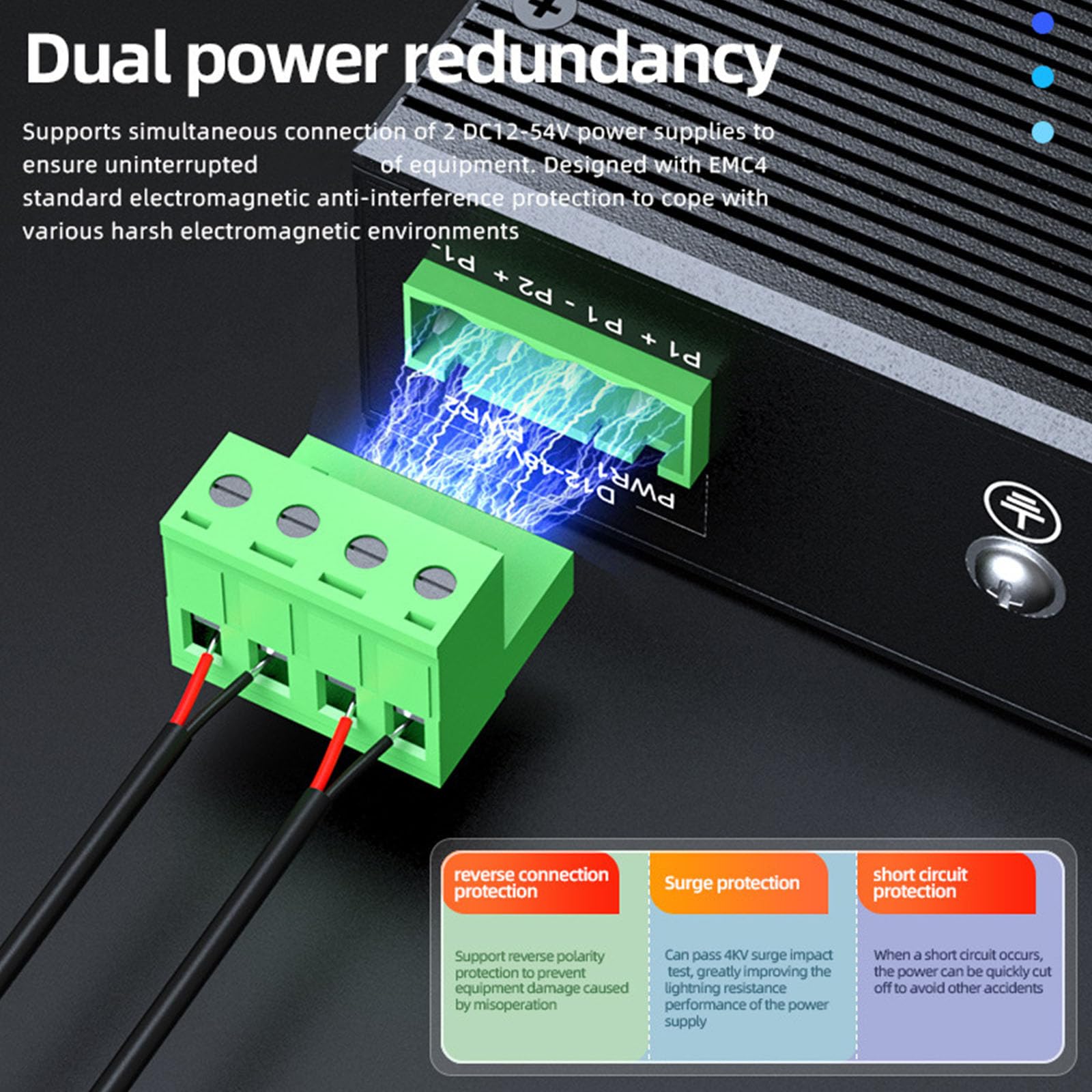 Switcher Ethernet Gigabit a 8 porte per servizio, custodia in metallo montabile, accessori per switcher Ethernet per rete industriale montati