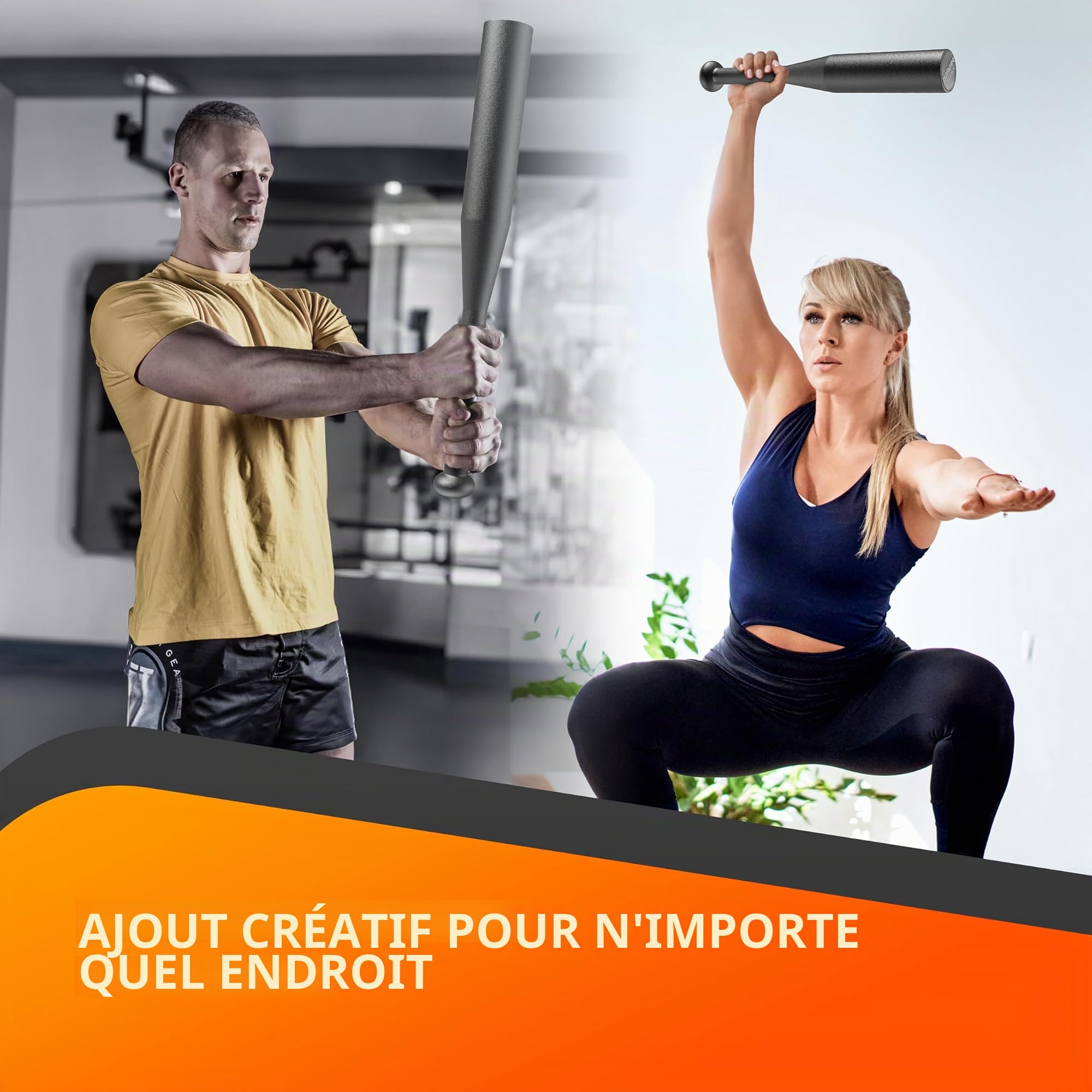 PROIRON Clubbell Barre d'exercice Cloches en Fonte - Poids de 5kg à 25kg,Noir