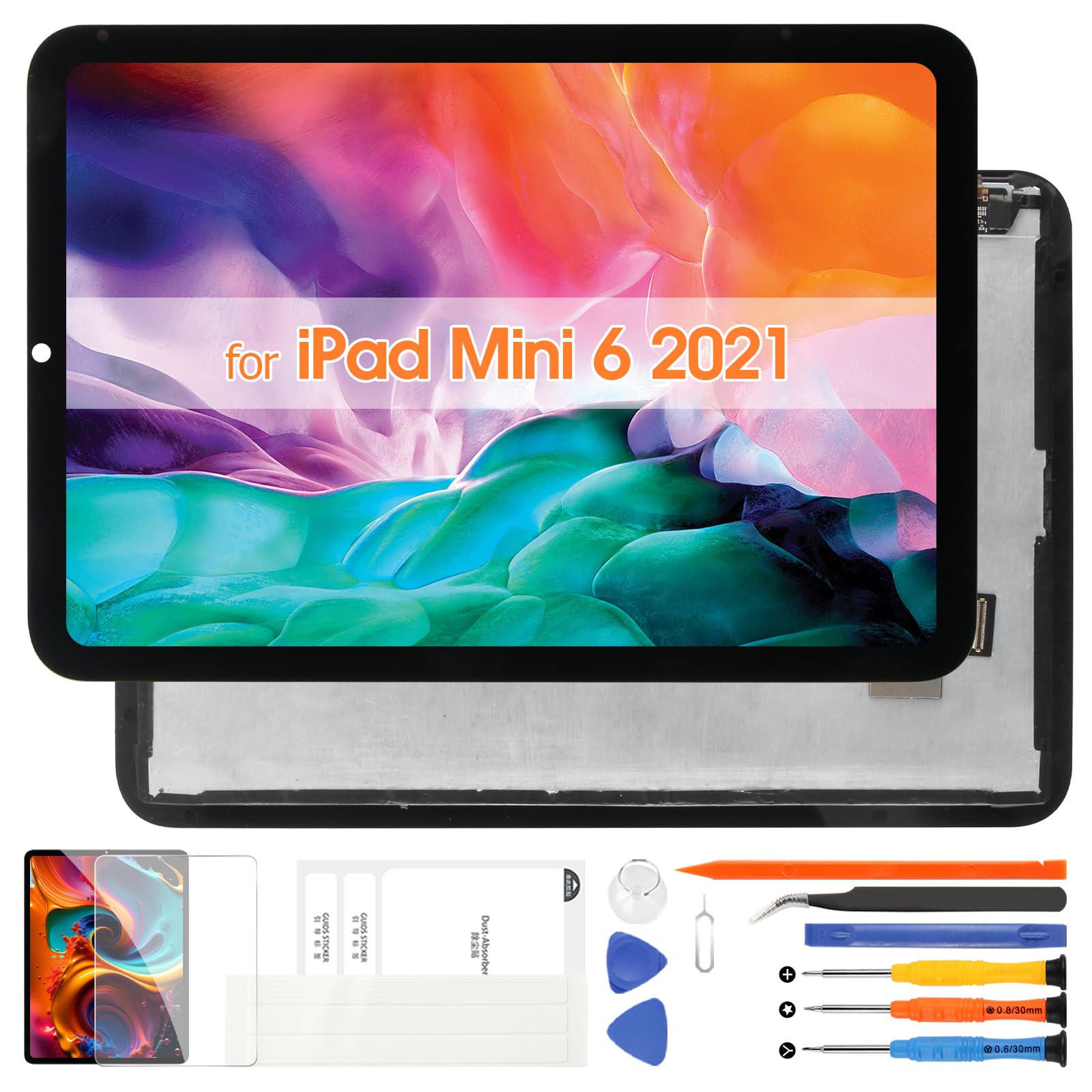 Screen Replacement for iPad Mini 6 6th 2021 LCD Display for iPad Mini6 A2567 A2568 A2569 Digitizer Touch Screen Assembly with Free Tools(Black,8.3 inch)