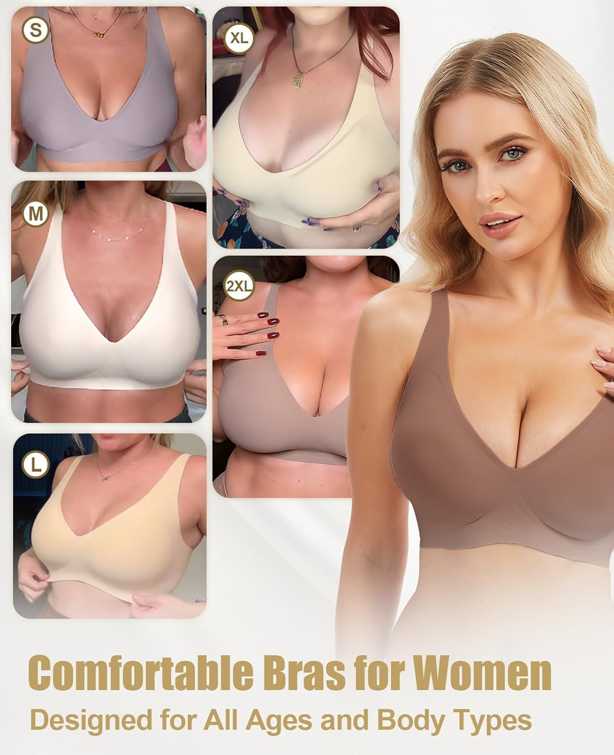 Jelly Wireless Bra Deep V Push Up Seamless T-Shirt Comfortable Plunge No Underwire Bras with Adjustable Straps Everyday Bras - Image 5