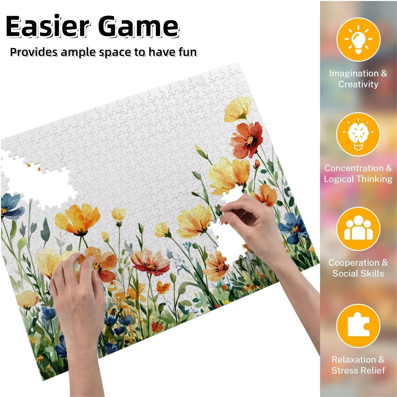 Jigsaw Puzzle, 4000 Pezzi Puzzle Classici, Fiore Puzzle Rilassamento Intelligence, Mpossibile Difficile Puzzles impegnativo per adulti Puzzles per Gioco Familiare, Regalo per Amore Amico Giallo K0F295