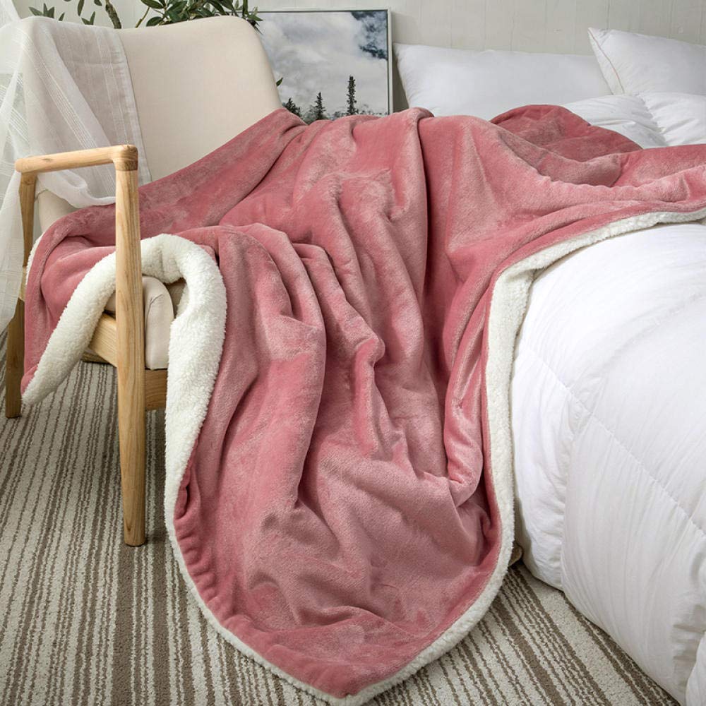 VHKJewE Blanket Throw for Bed Mint Throws for Sofas Large Fall and Winter Fleece Soft and Cosy Heavy(Red Bean Paste,150x200cm)