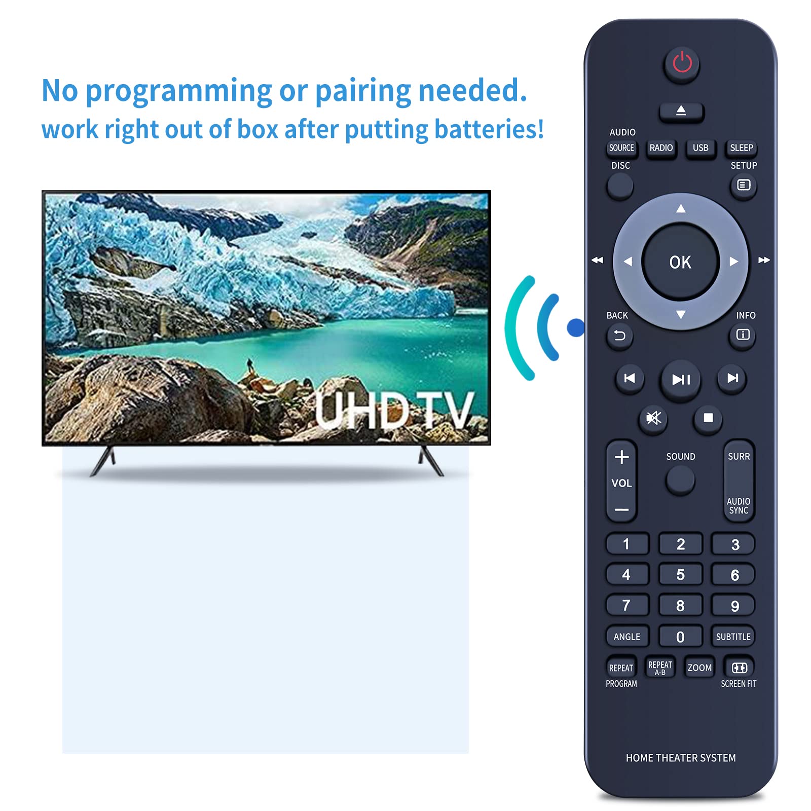Telecomando Universale Di Ricambio Per Philips Home Theater System, Compatibile Con HTD3200, HTS2200, HTS2500, HTS3020, HTS3539, HTS5520, E Altri - 3