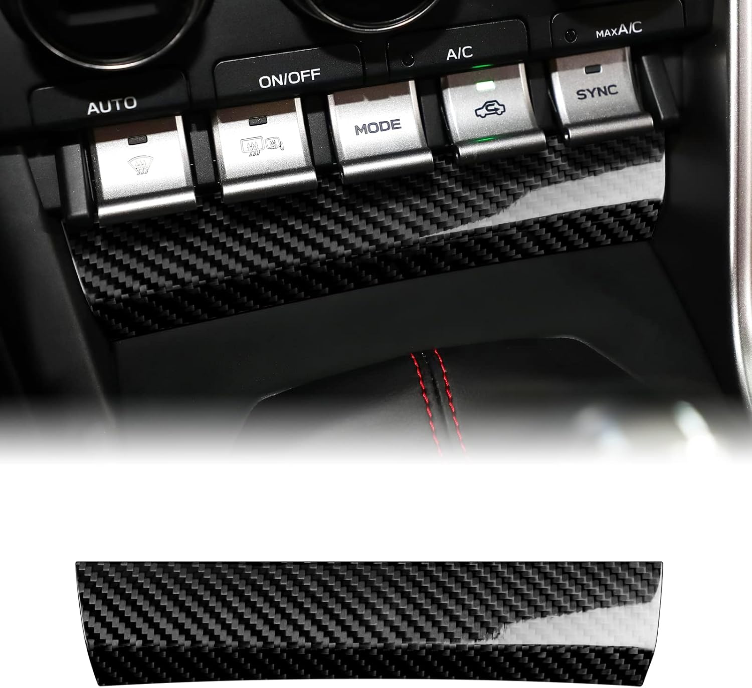 AIRSPEED Hard Carbon Fiber for Toyota GR86 Subaru BRZ 2021 2022 2023 2024 2025 2026 Under Air Conditioner Panel Cover Center Console Interior Trim Accessories, Black