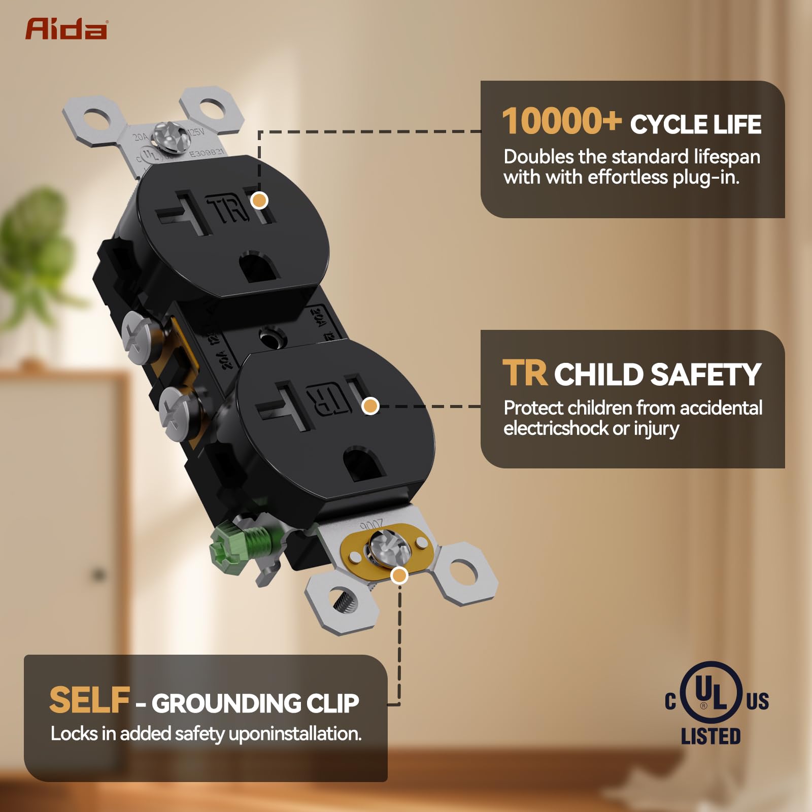 Snapklik.com : 20 Amps Outlets Duplex Electrical Receptacle Outlets ...