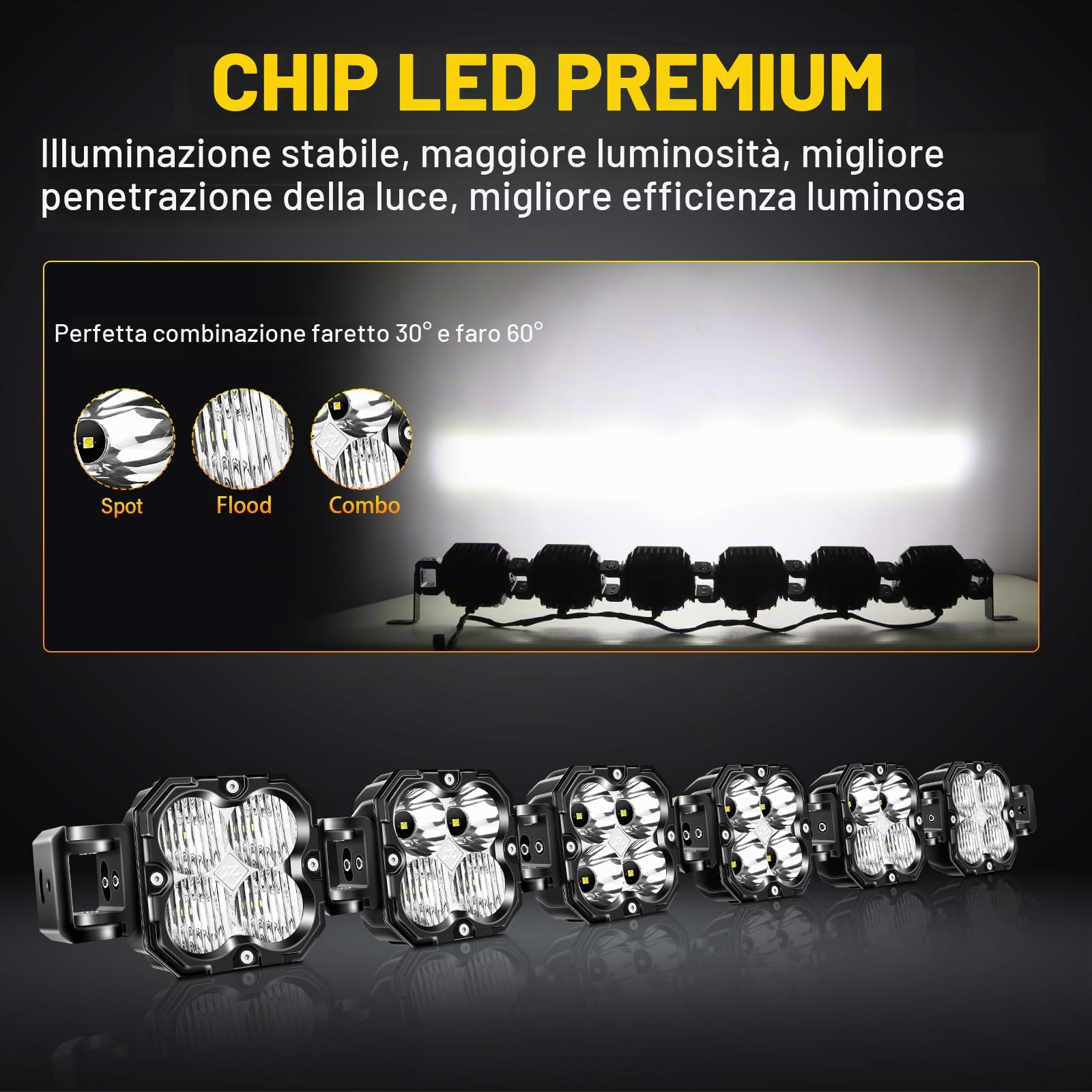 RIGIDON barra led fuoristrada 12V DT cablaggio kit, 40 pollici 180W 15000lm | 102cm, fari di profondità, luci di lavoro, per auto camion SUV UTE ATV barca 4x4 veicoli offroad, impermeabile, 6000K bianca