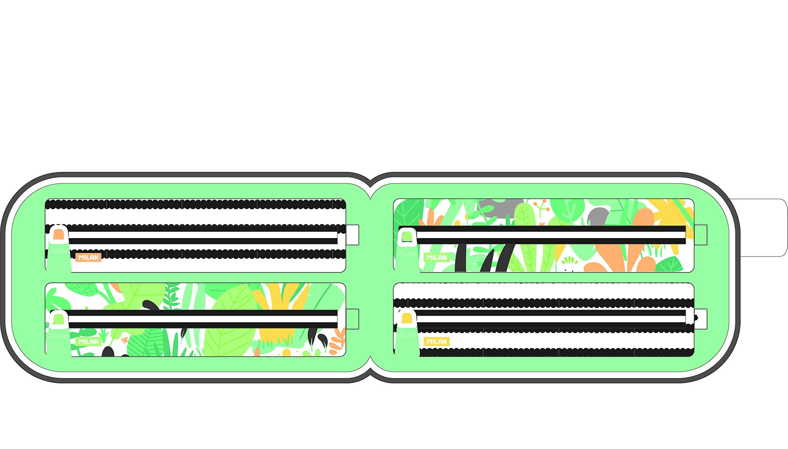 MILAN Special Sea Series Mini Astuccio Rotondo, Verde Mare, In Poliestere 20,5x4,5x5 Cm