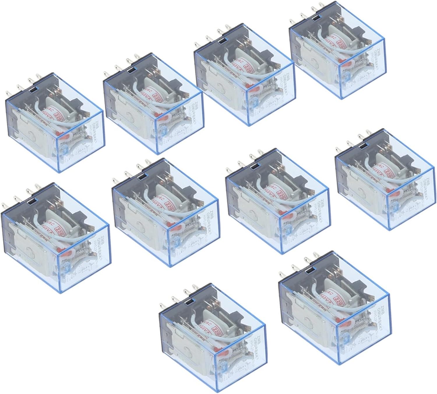10pcs Power Relay MY2NJ 110V AC Coil Miniature DPDT 2NO 2NC 8 Pins 5A 240VAC MY2N-J HH52P(DC 12V)