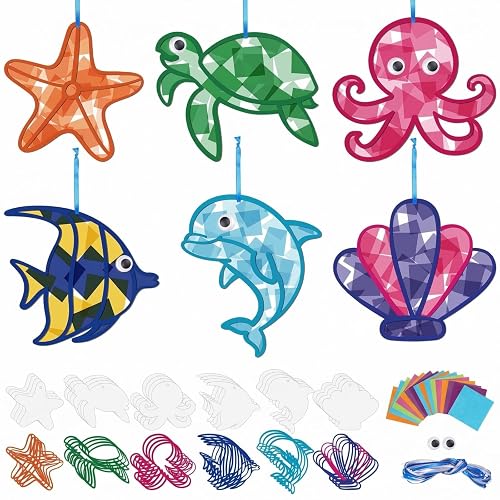Feifeiya 24 Sets Ocean Animals Crafts Bulk DIY Under The