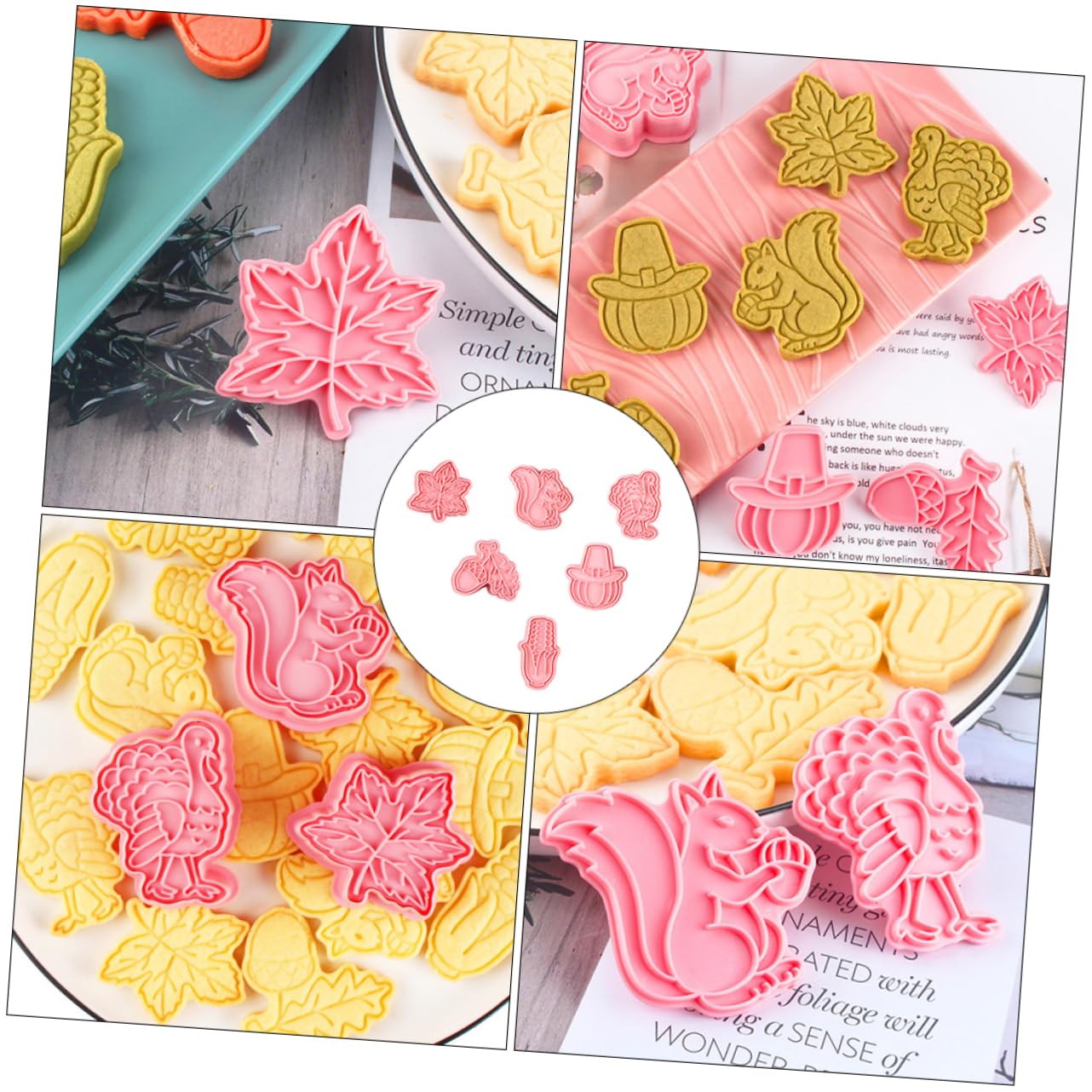 Amosfun Lot De 3 Emporte-pièces Uniques Pour Biscuits De Thanksgiving Faciles À Nettoyer 6 Pièces X 3