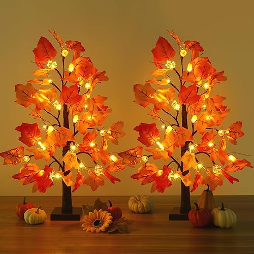 Miniatura 11 de Joyhalo Árbol de Navidad pequeño de 2 pies con luces multicolor y blanco cálido, árbol de Navidad flocado preiluminado para mesa, 80 ramas, árbol de