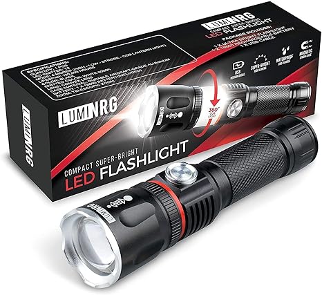 LumiNRG Tactical Flashlight Rechargeable Powered Photo