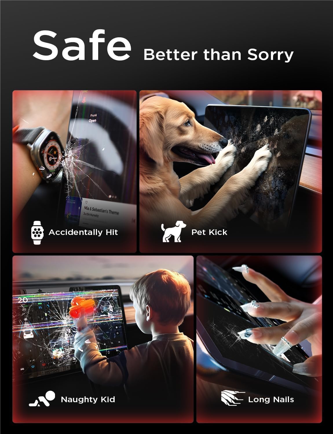 SPARTAN SHIELD {4 PACK} Screen Guard For TATA SIERRA 2025+ || ADVENTURE, PURE & PURE+ || 10.25 Inch Infotainment Touchscreen + 7 Inch Instrument Cluster + AC Panel + Sterring Cluster Protector || Anti Scratch | Water Resistant | HD Clarity || TataSierra Car Accessory 2026 [NOT TEMPERED GLASS] — Amazon image 4