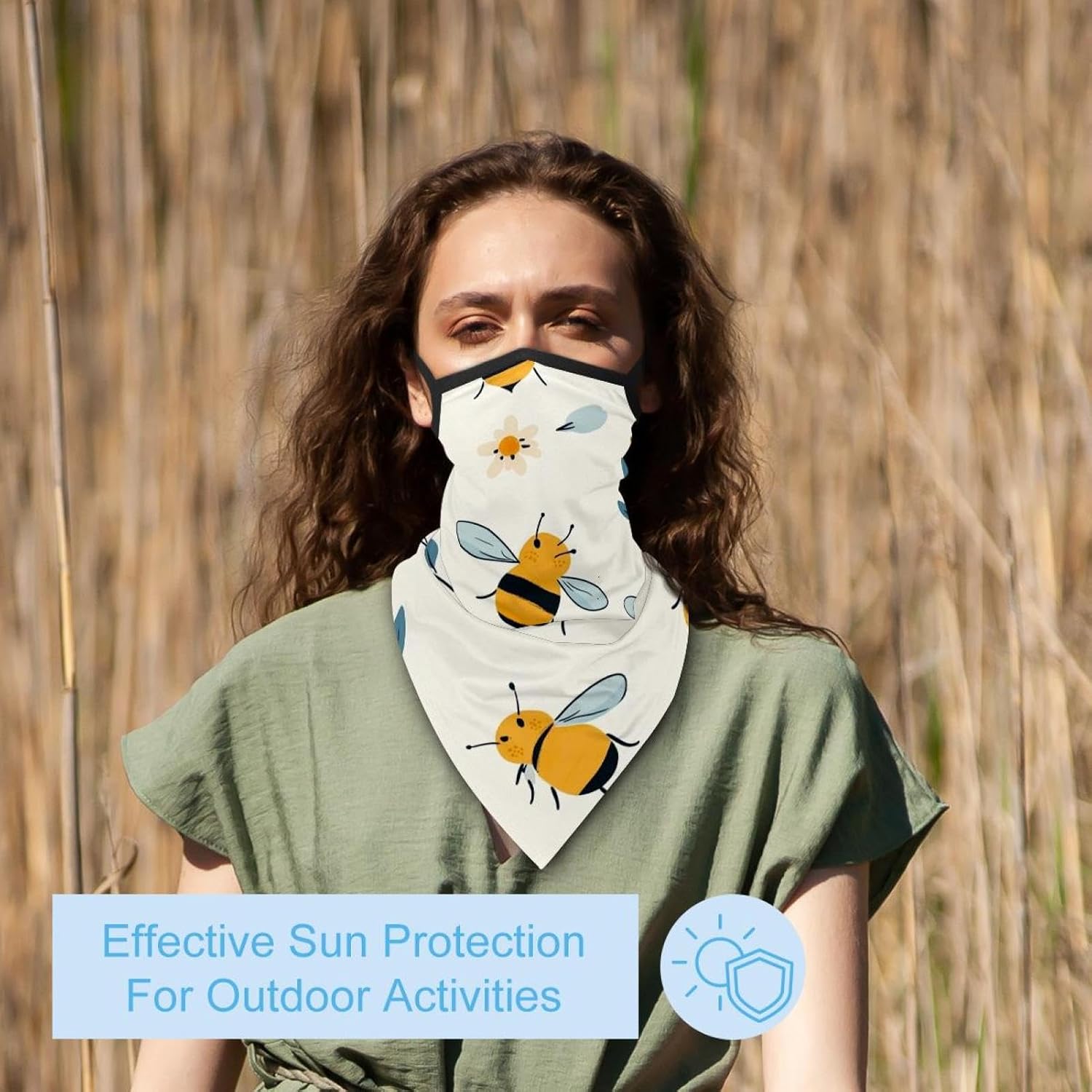 4 Pack Honey bee (13) Neck Gaiter Face Cover Scarffor Skiing Fishing Hiking Cycling