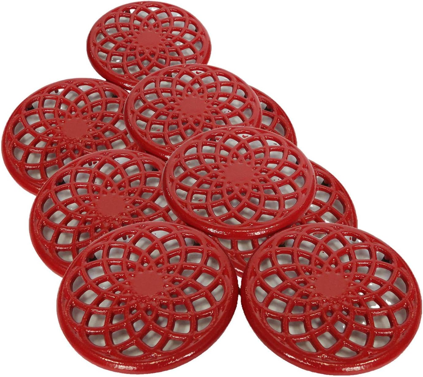 Cast Iron Decorative Metal Trivet Set by Trademark Innovations (Set of 3 Red) (Pack of 3)