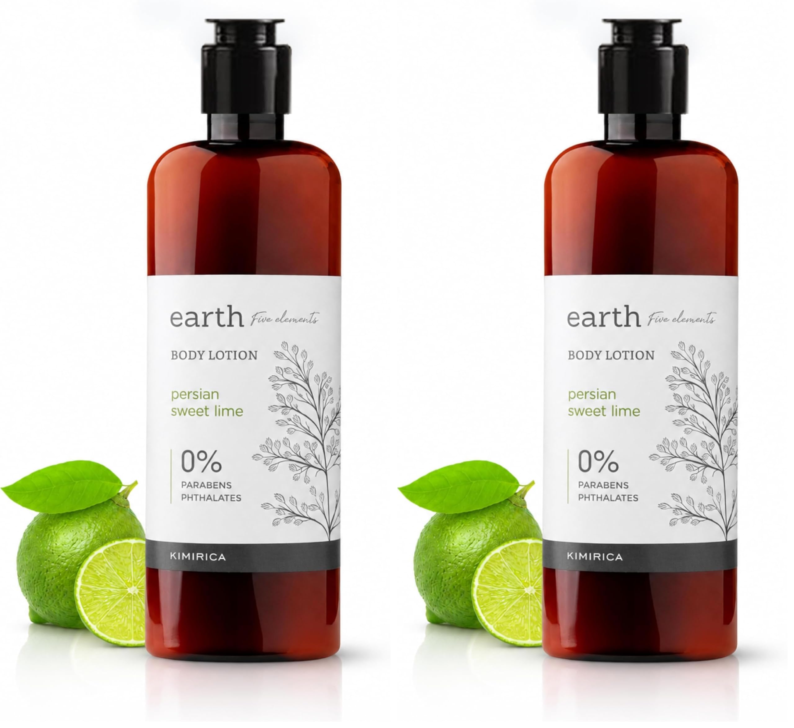 kimirica earth persian lime moisturizing scented body lotion,non-greasy 100% vegan & paraben free non- sticky daily moisturization for all skin type for men & women | 290ml (pack of 2)