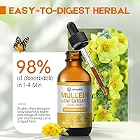 Vista 4 de Mullein Drops for Lungs Cleanse - Cordyceps, Marshmallow Root & Licorice Root Extract, Respiratory Herbal Supplement with Mullein Leaf Extract for