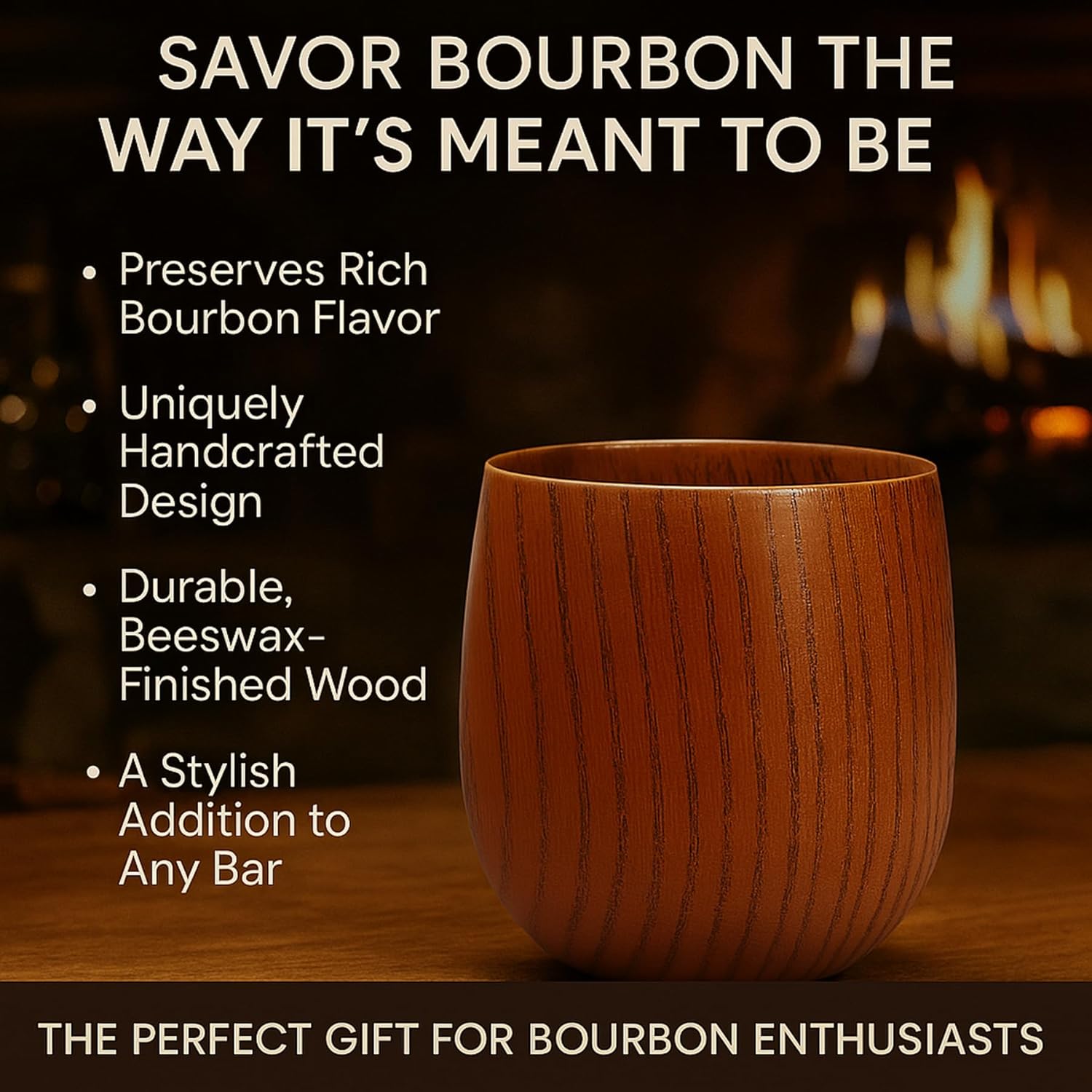 Handcrafted Wooden Whiskey Glasses Gift Set for Men – Set of 2 Old Fashioned Bourbon Cups with Luxury Gift Box | Break-Resistant, Unique Wood Grain | Idea Gifts for Father, Husband & Whiskey Lovers - Image 5