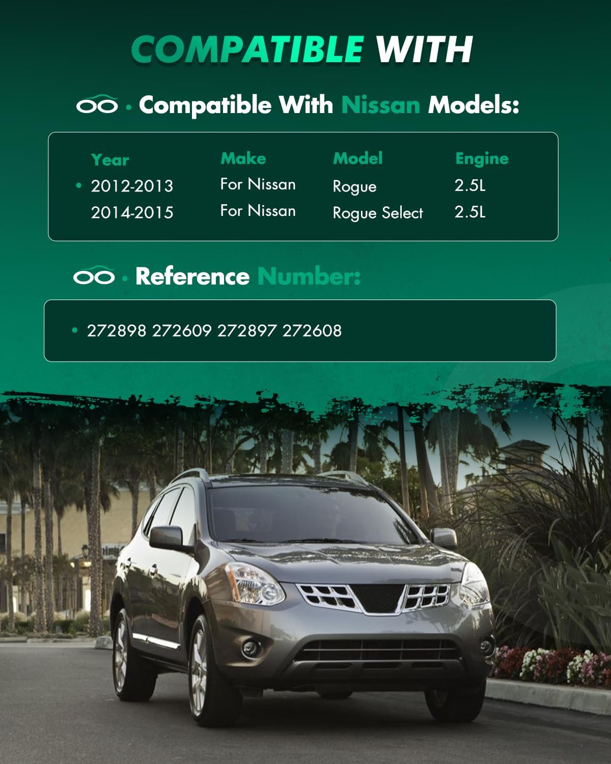 SCITOO 2Pcs Front Quick Complete Strut Assemblies Struts and Shocks for 2012-2013 for Nissan Rogue,2014-2015 for Nissan Rogue Select Complete Struts w/Coil Spring 272898 272897