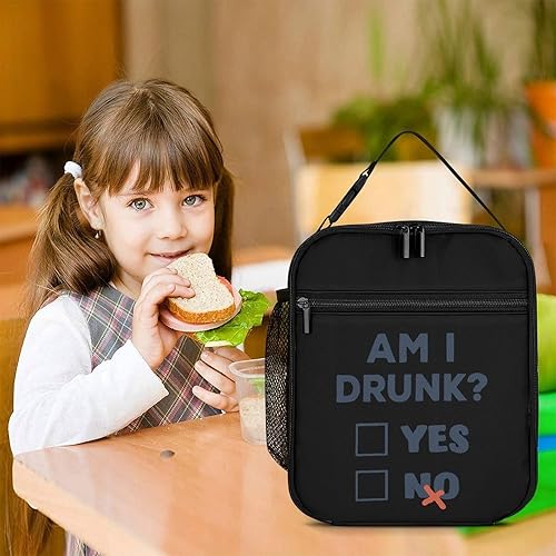 Miniatura 7 de AM I Drunk - YES No Insulated Lunch Bag for Women Men Reusable Lunch Box Tote Bag for Work Travel