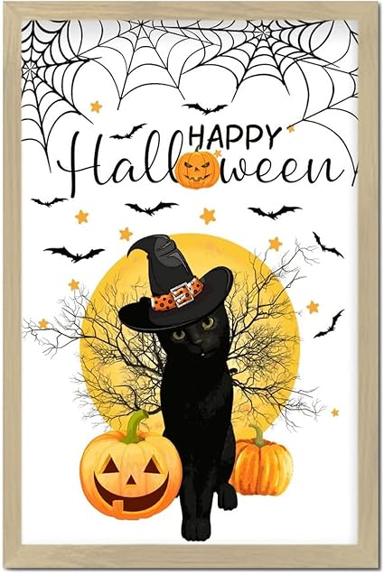 Amazon Co Jp ハロウィン キャット 木製看板 ハロウィン 猫 ママ 女性へのギフト 素朴な木製看板 ファームハウス 素朴な木製壁装飾看板 バスルーム キッチン 保育園 装飾 ベッド上看板 木製フレーム付き 30xcm おもちゃ