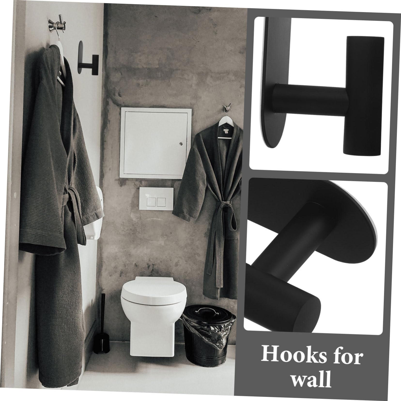 UKCOCO 3 Series Gancho Adhesivo De Acero Inoxidable Gancho De Toalla Negro Para Mate Conformado Ganchos Negros Ganchos De Mochila Gancho De Pared De Acero Inoxidable Toallas 2 Piezas X 3