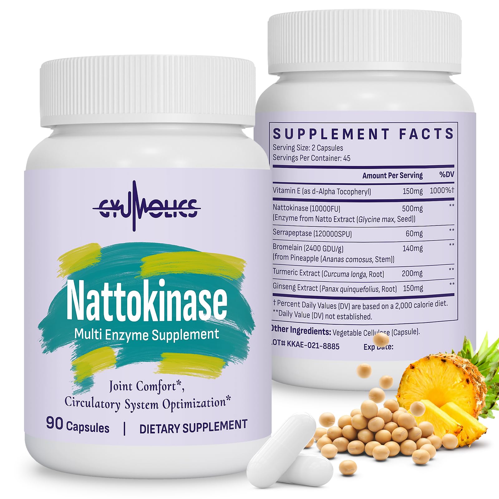 Gyumolics Nattokinase 10000FU 6-in-1 180 Capsules
